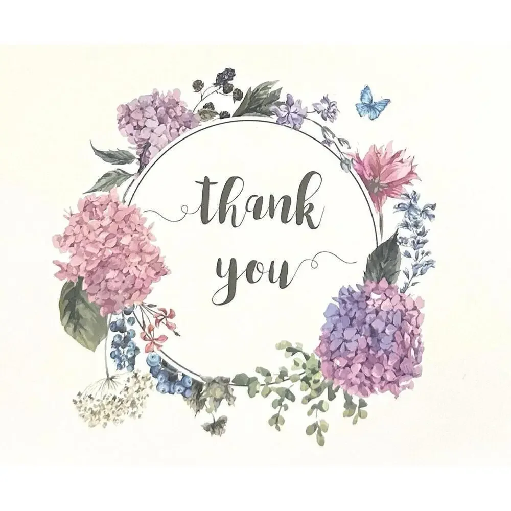 4X6 Assorted Best Wishes Thank You Cards with Stickers & Brown Envelopes 24 Pack